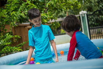 Children playing in pool