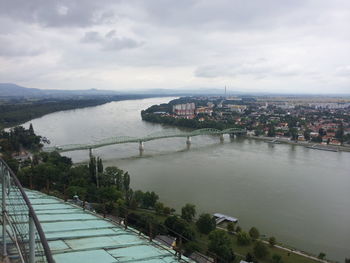 View of river against cloudy sky