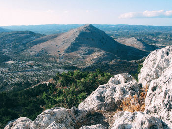 Scenic view of mountains against sky