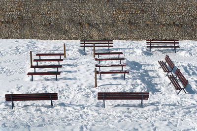 Bench in snow