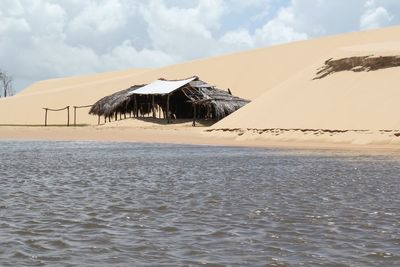 Scenic view of beach against sky