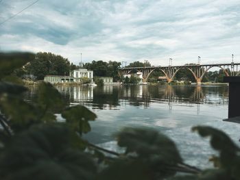 Bridge over river against sky