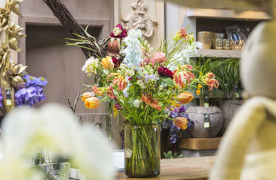 Potted plants for sale at street market