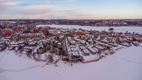 Residential area søtoften at lake lillesø, skanderborg, denmark