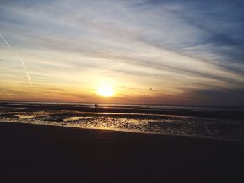 Scenic view of sunset over sea