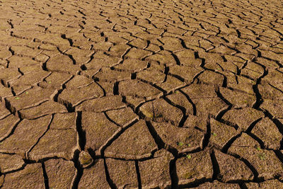 Full frame shot of cracked land