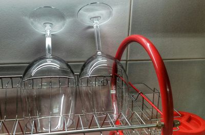 Close-up of illuminated faucet in water