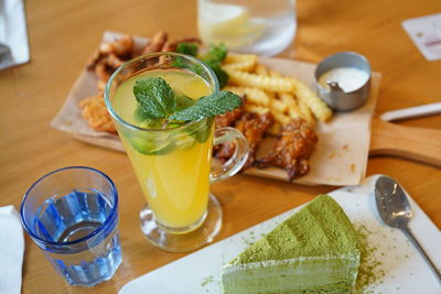 Close-up of food on table