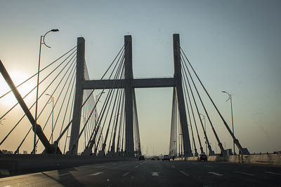 View of suspension bridge against sky