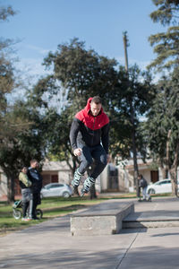 Man skating with rollers