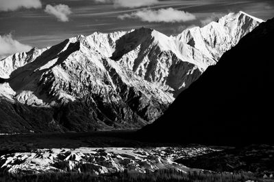 Scenic view of snowcapped mountains