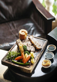 Close-up of food on table