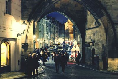 People walking in city