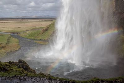 Scenic view of waterfall