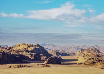 Scenic view of rocky mountains against sky