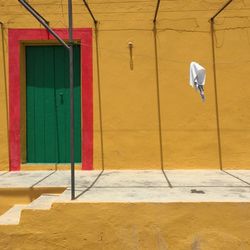 Closed door of house