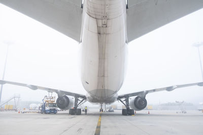 Airplane on airport runway