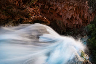 Scenic view of waterfall