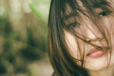 Close-up of young woman