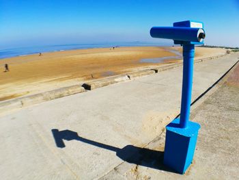 Close-up of blue sea against clear sky