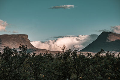 Scenic view of landscape against cloudy sky