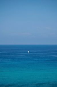 Scenic view of blue sea against clear sky