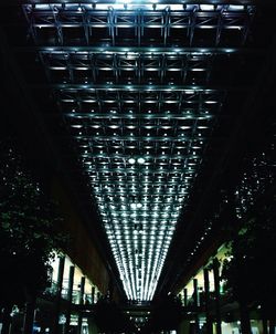 Low angle view of illuminated built structure