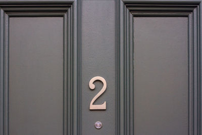 Close-up of closed door of building