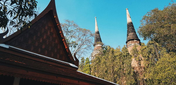 Low angle view of traditional building against sky