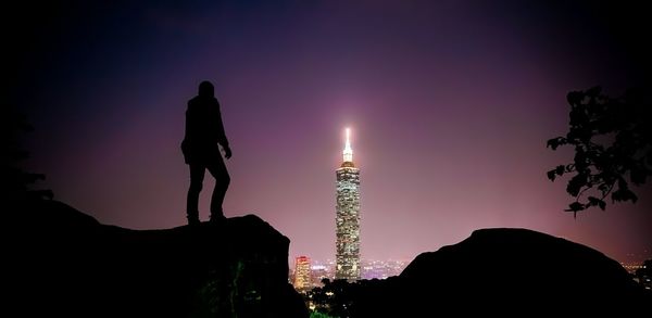 Blurred motion of illuminated city at night