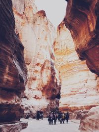 Group of people on rock formation