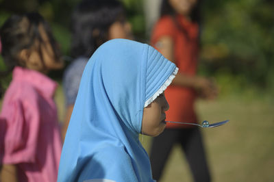 Close-up of young woman