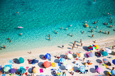 Tropea, public beach in tropea from the top, overlooking the beach