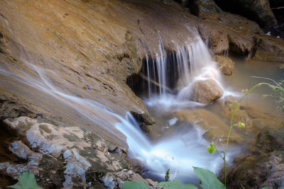 Scenic view of waterfall