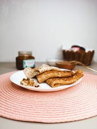 Close-up of food in plate on table