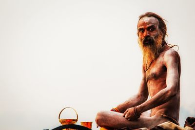 Close-up portrait of human sculpture