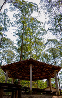 Low angle view of gazebo