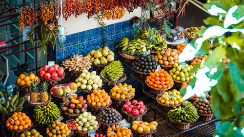 Fresh fruit market in madeira
