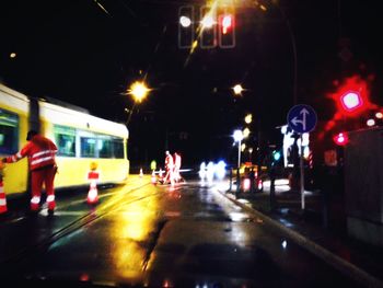 Blurred motion of road at night