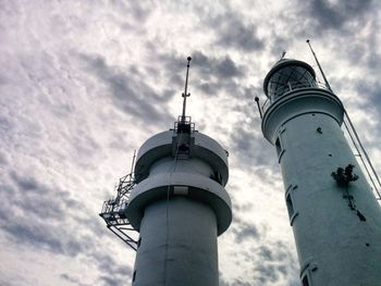 Low angle view of lighthouse against sky