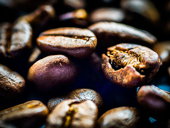 Close-up of roasted coffee beans