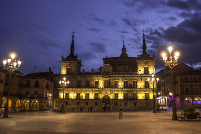 City lit up at night