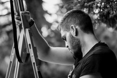 Close-up of man playing outdoors