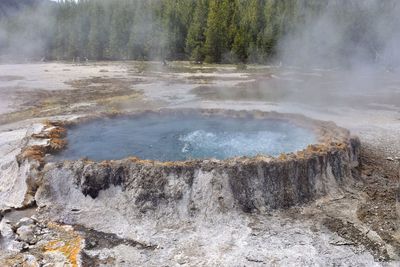Scenic view of hot spring 