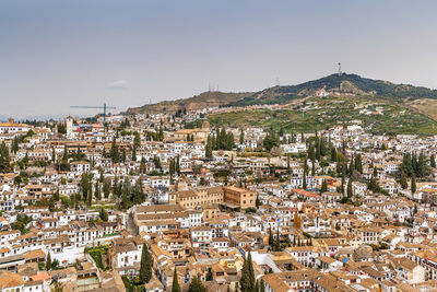 View of granada city from alcazaba fortress, spain