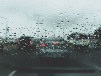 Close-up of water drops on glass