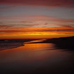 Scenic view of sea at sunset