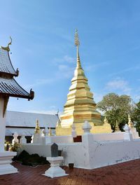 Low angle view of temple against sky