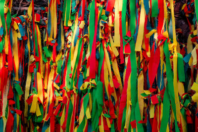 Full frame shot of colorful ribbons