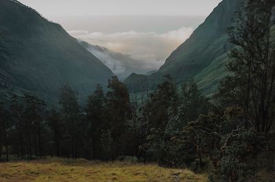 Scenic view of mountains against sky